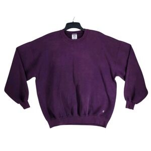 Vtg 90s Y2K Jerzees Russell Z-Sport Nublend Sweatshirt Mens 2XL Purple Boxy USA
